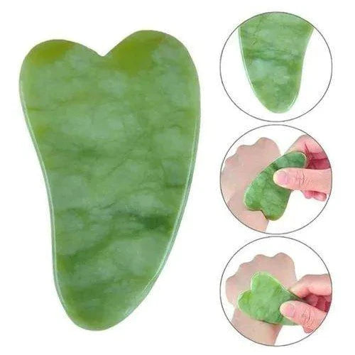 Rolo Pedra de Jade Placa Gua Sha Massagem Facial Anti Rugas Lançamento Rolinho Jade Original ou Kit