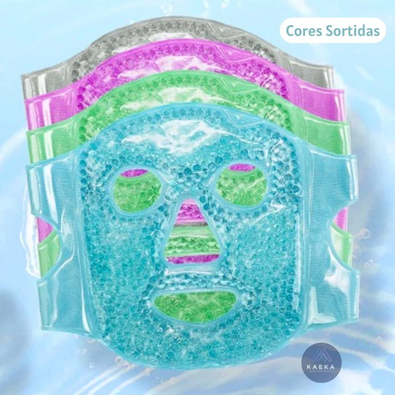 Máscara Facial Térmica Quente Fria Relaxante Em Veludo E Gel