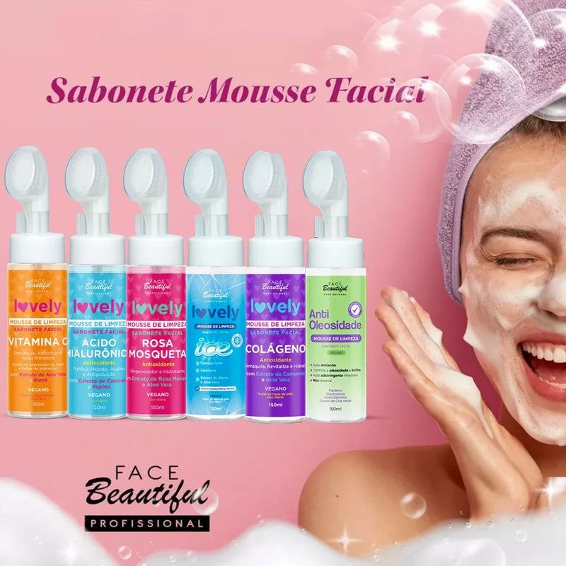 Kit Sabonete Mousse de Limpeza Facial Face Beautiful