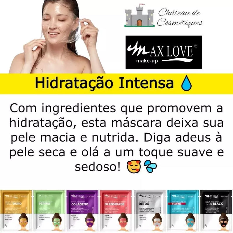 KIT 30 Máscara Facial Max Love Sachê Skin Care 8g