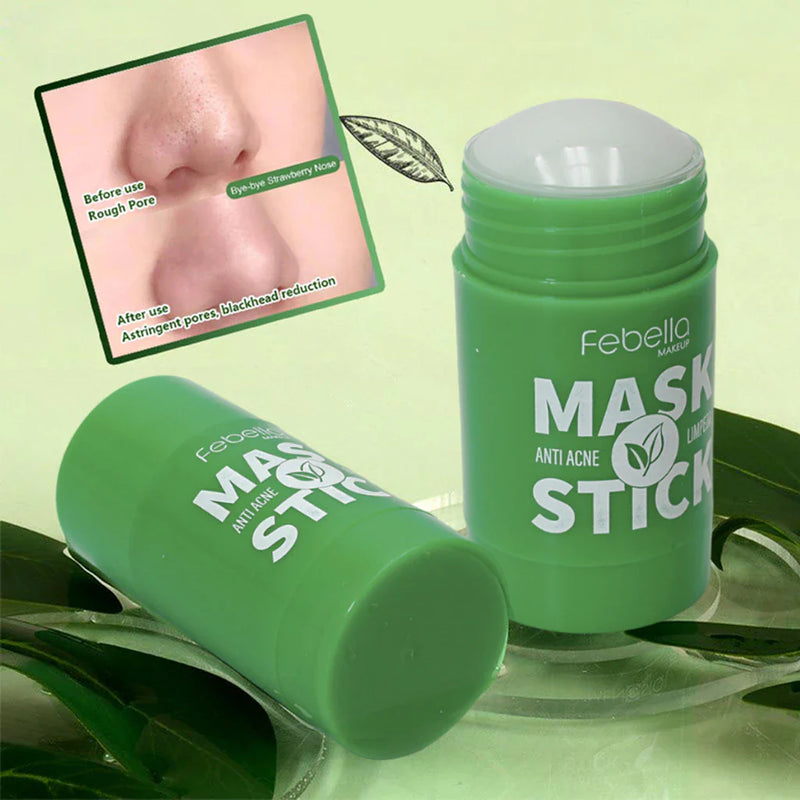 Máscara Chá Verde Remover de Cravos Anti-Acne Hidratante Beleza Pele Facial Clean Face Clareador Mask Stick FEBELLA BEST